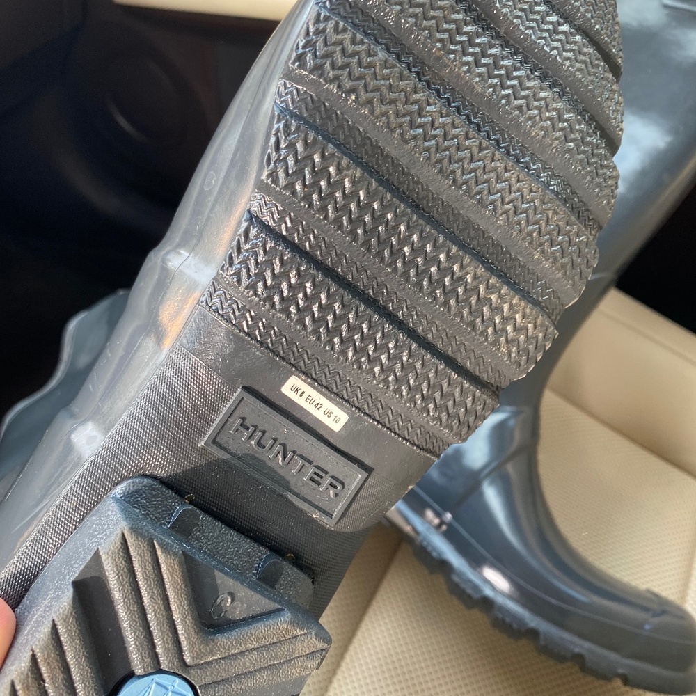 Hunter grey tall rain boots